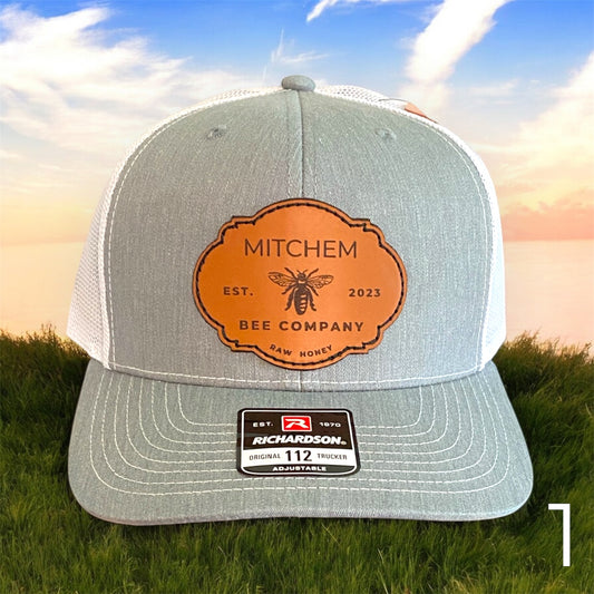 Mitchem Bee Company Leather Patch Snapback Hats