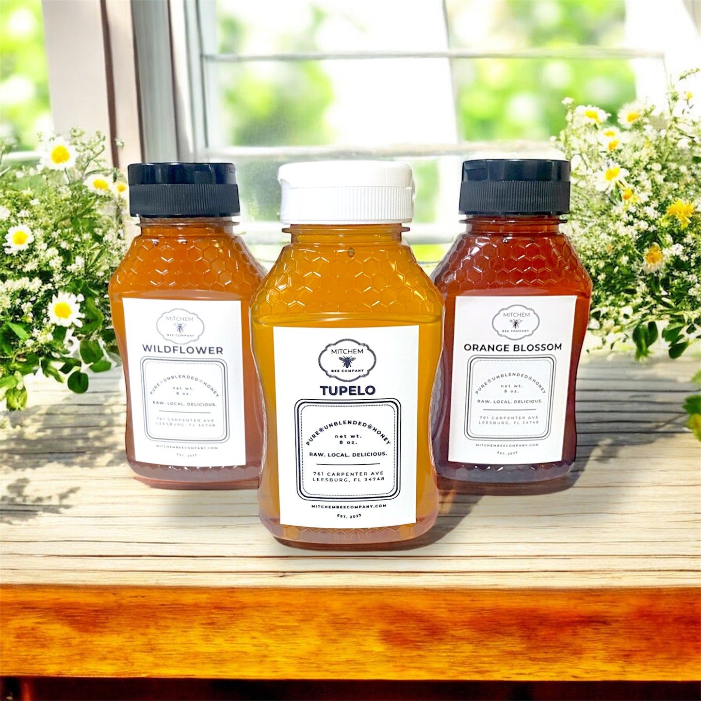 8 oz. Raw Honey Trio - Squeeze Bottle