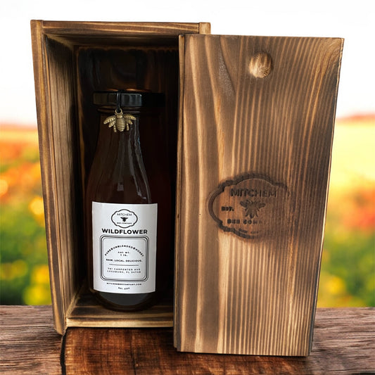 Limited Edition: 1 lb. Raw Honey in Hand-Charred Collector's Box
