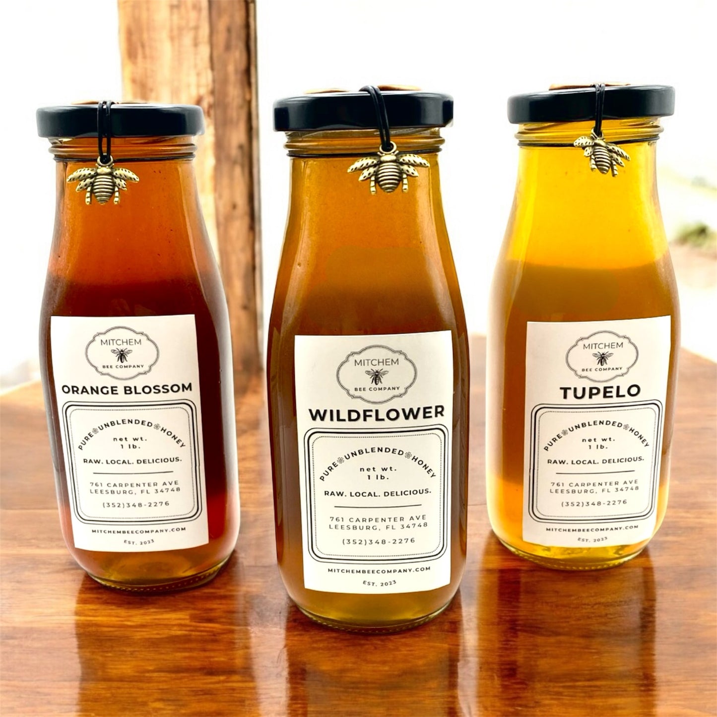 1 lb. Raw Honey - Glass Bottle