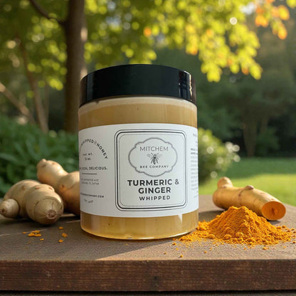 12 oz. Whipped Raw, Unfiltered Wildflower Honey | Wildflower · Turmeric & Cinnamon · Turmeric & Ginger