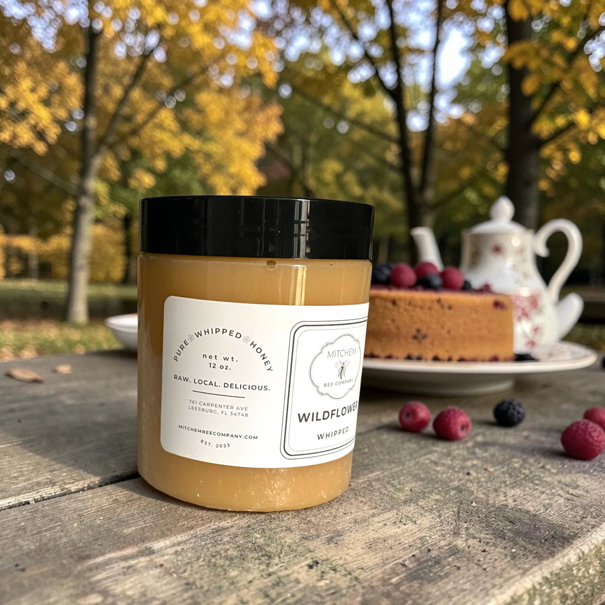 12 oz. Wildflower Whipped Raw Honey - Mitchem Bee Company