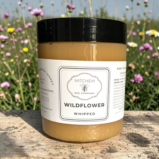 12 oz. Wildflower Whipped Raw Honey - Mitchem Bee Company