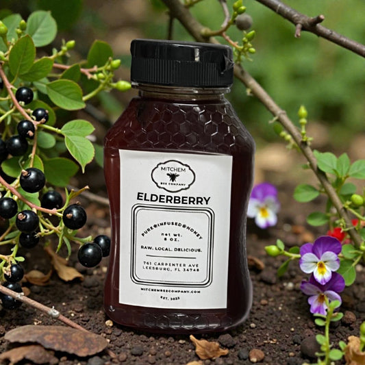 Organic Elderberry Infused Raw Honey