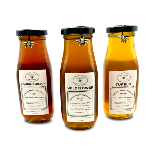 1 lb. Raw Honey - Glass Bottle