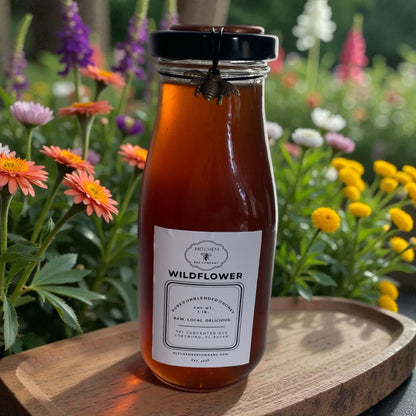 1 lb. Raw Honey - Glass Bottle
