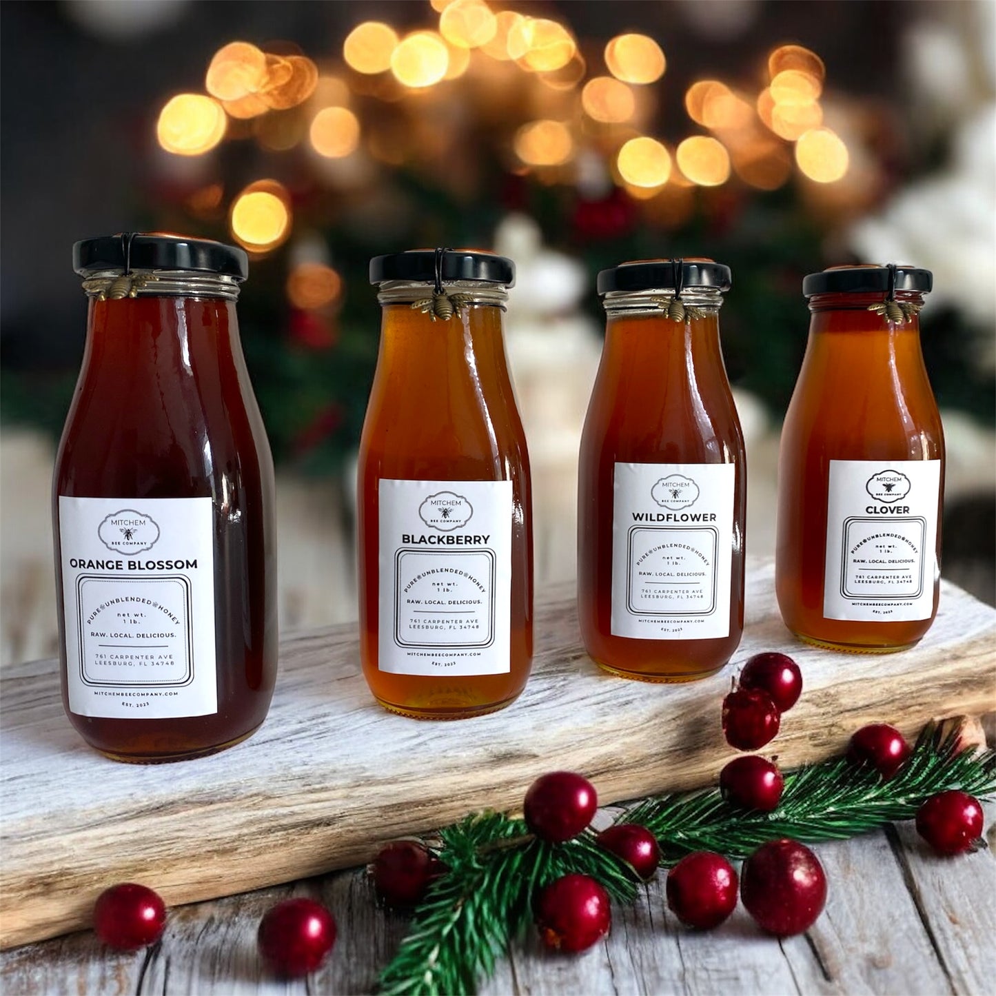 1 lb. Raw Honey - Glass Bottle