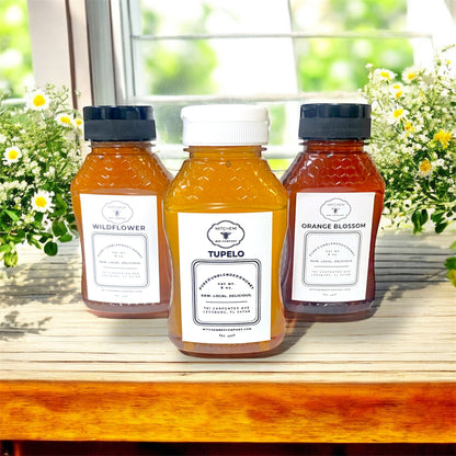 8 oz. Raw Honey Trio - Squeeze Bottle