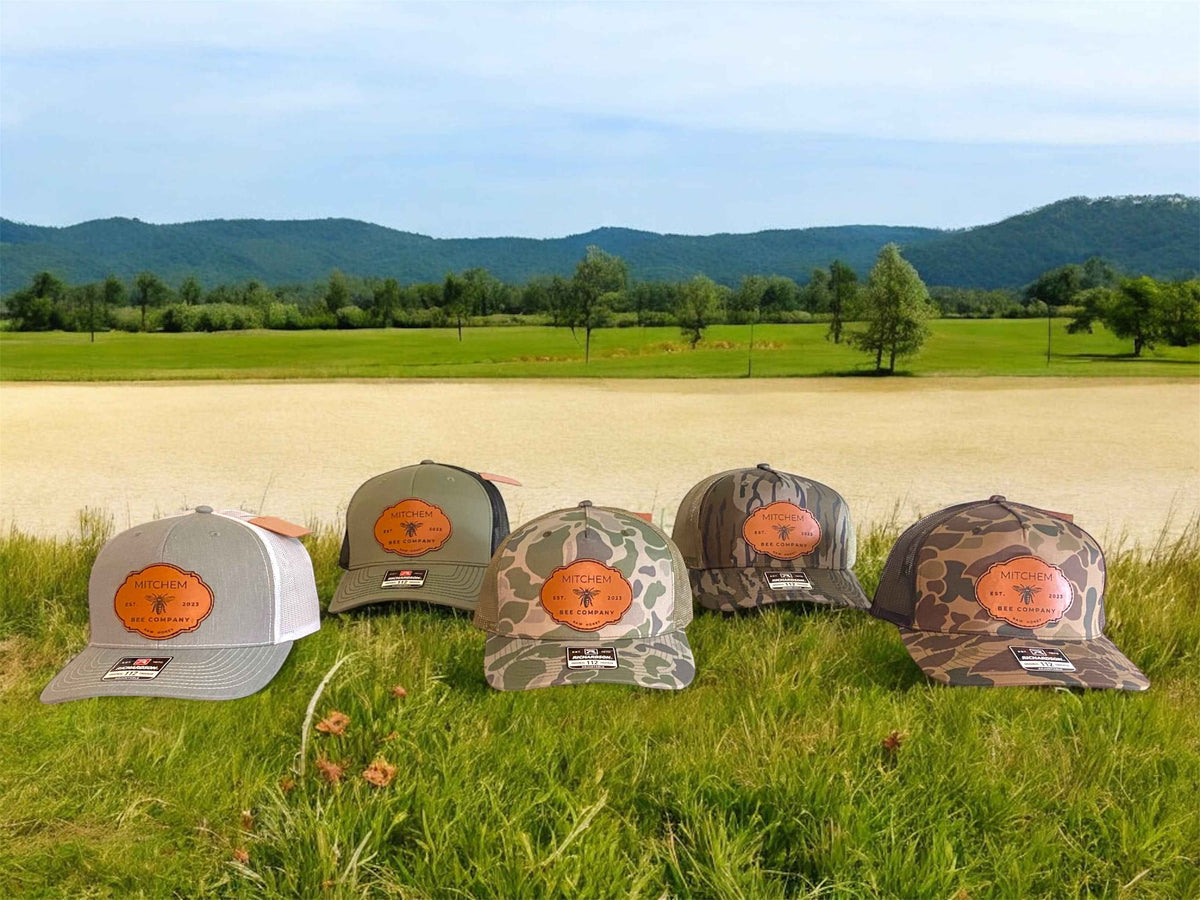 Mitchem Bee Company Leather Patch Snapback Hats
