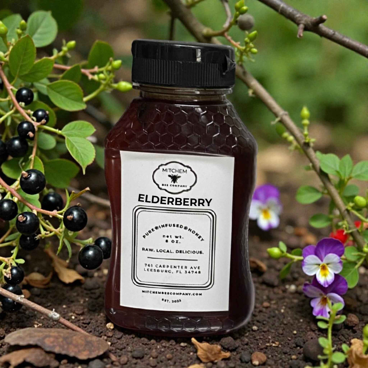 Organic Elderberry Infused Raw Honey